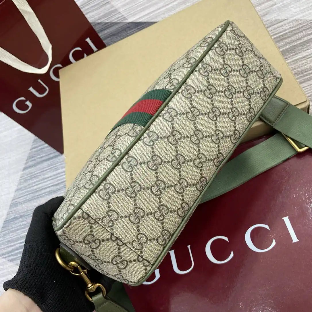 Gucci 834468 Ophidia medium crossbody bag beige and Green