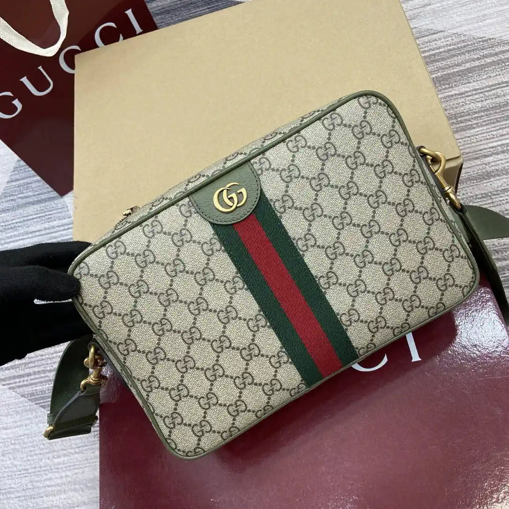 Gucci 834468 Ophidia medium crossbody bag beige and Green