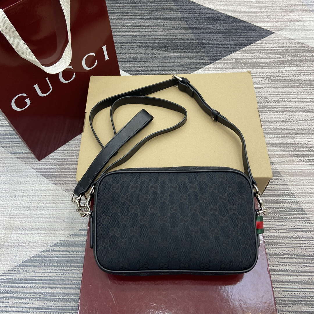 Gucci 834802 GG Canvas Small Crossbody Bag Black - Default Title - View 1