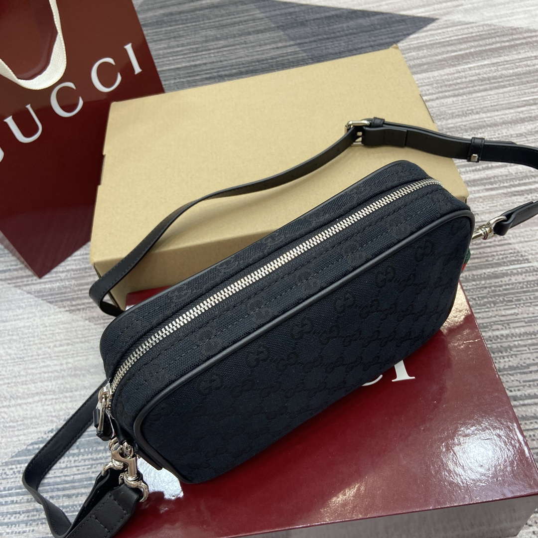 Gucci 834802 GG Canvas Small Crossbody Bag Black - Default Title - View 4
