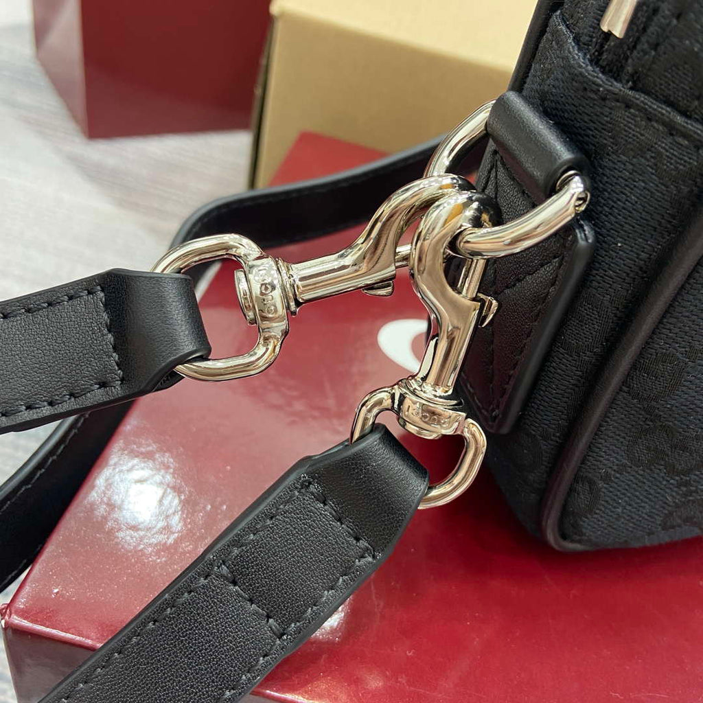 Gucci 834802 GG Canvas Small Crossbody Bag Black