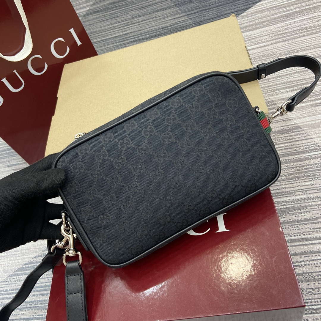 Gucci 834802 GG Canvas Small Crossbody Bag Black - Default Title - View 7