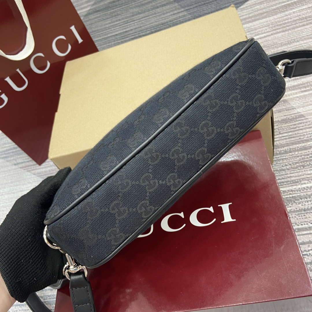 Gucci 834802 GG Canvas Small Crossbody Bag Black - Default Title - View 8