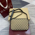 Gucci 834802 GG Canvas Small Crossbody Bag Dark brown - Default Title - View 1