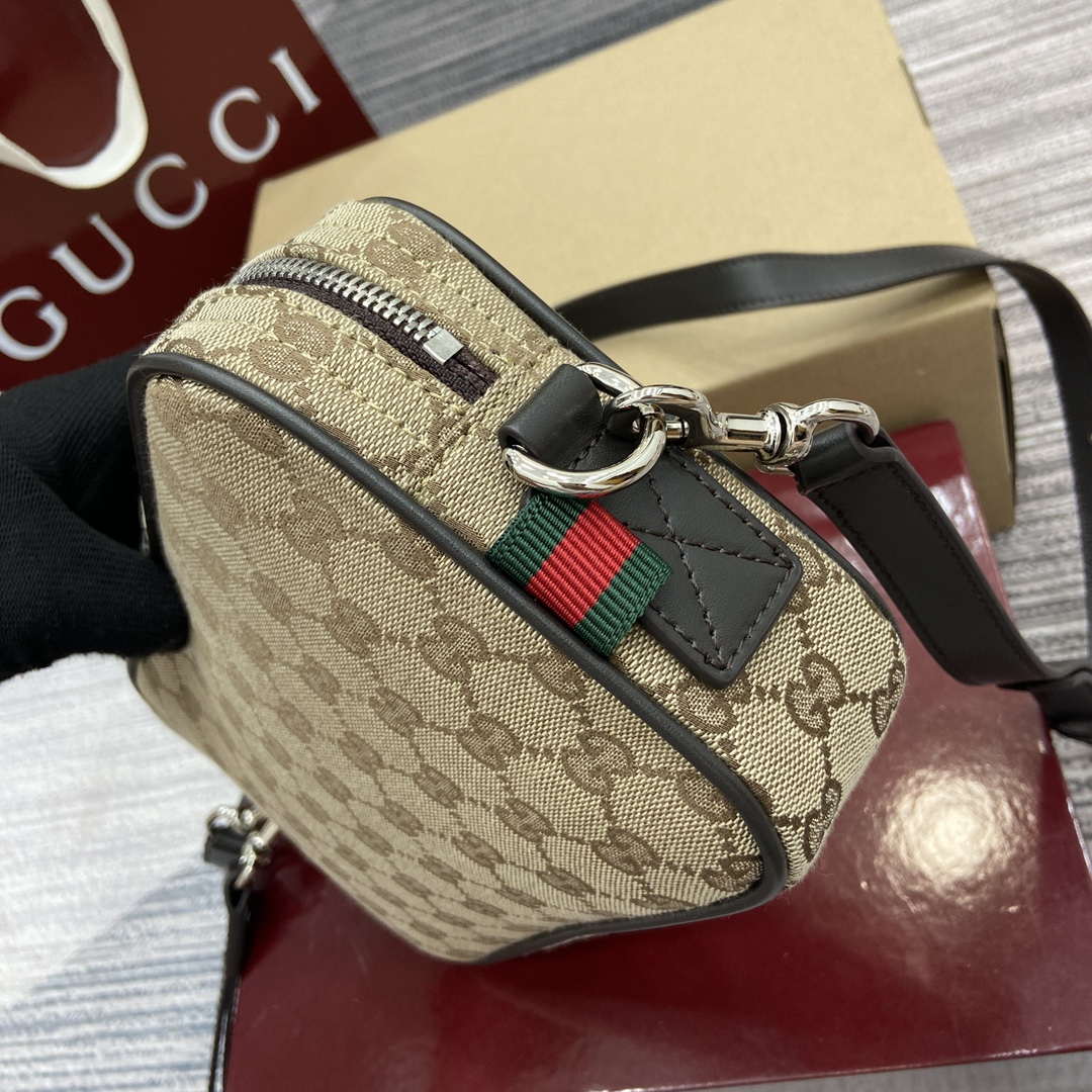 Gucci 834802 GG Canvas Small Crossbody Bag Dark brown - Default Title - View 11