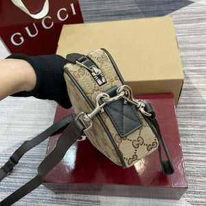 Gucci 834802 GG Canvas Small Crossbody Bag Dark brown - Default Title - View 3