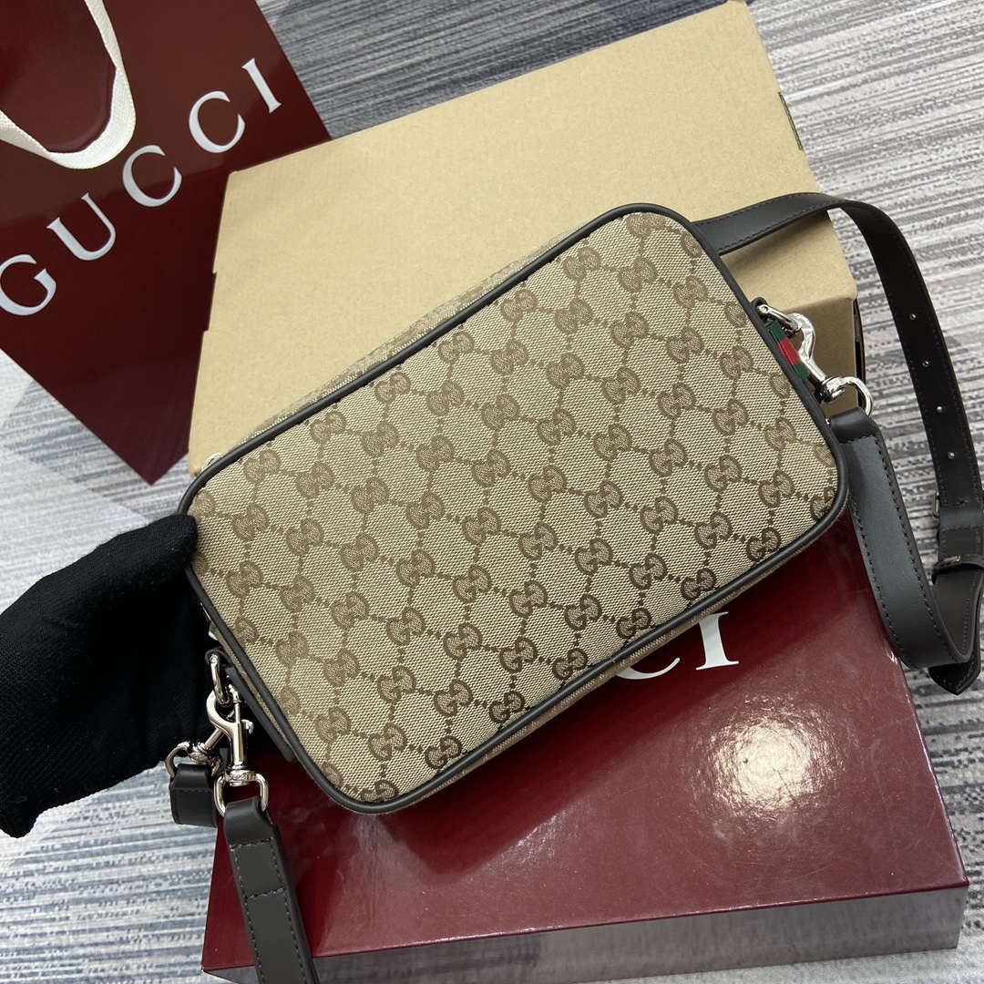 Gucci 834802 GG Canvas Small Crossbody Bag Dark brown - Default Title - View 7