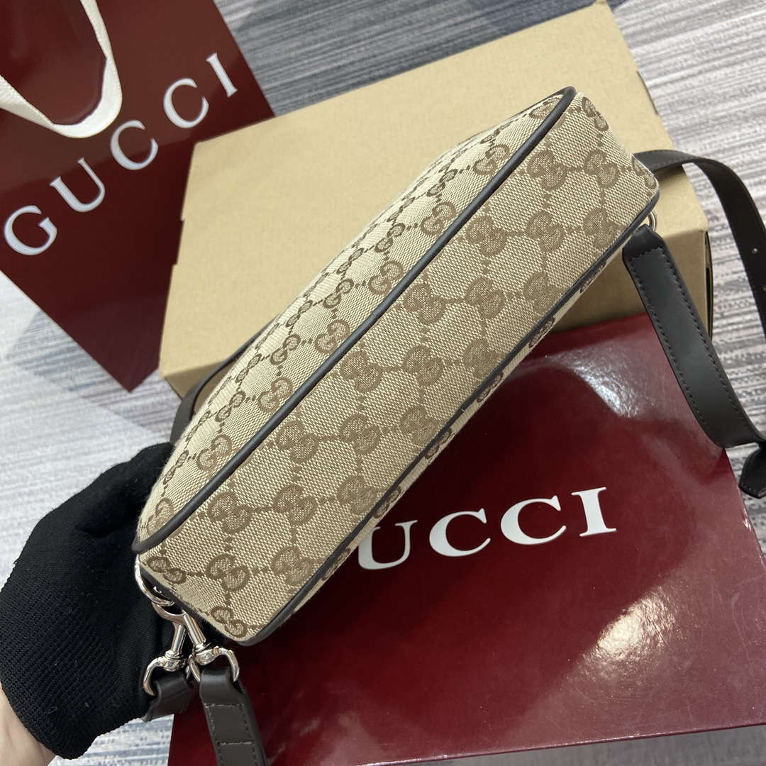 Gucci 834802 GG Canvas Small Crossbody Bag Dark brown - Default Title - View 8