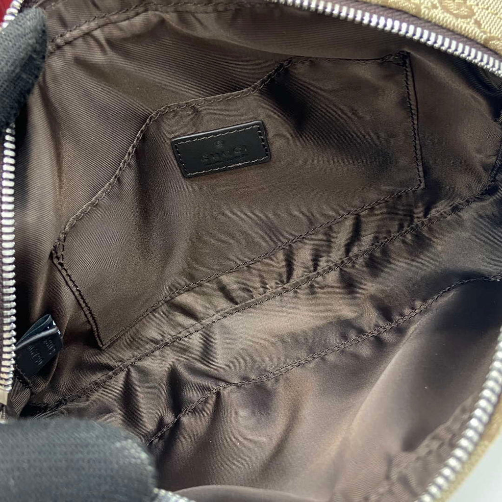 Gucci 834802 GG Canvas Small Crossbody Bag Dark brown
