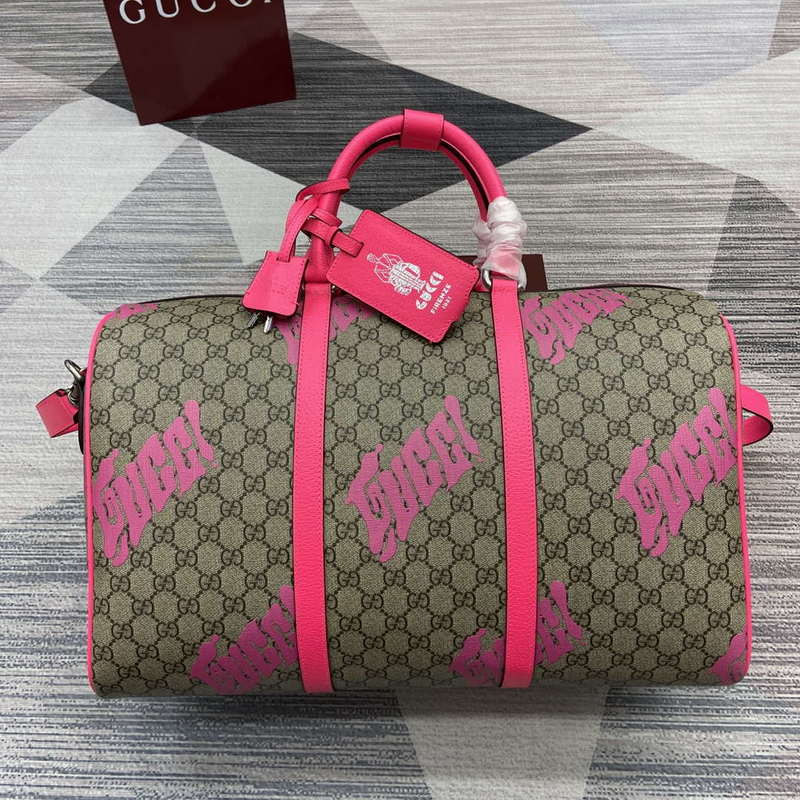Gucci 834962 Medium Duffle Bag With Print Bright pink - Default Title - View 1