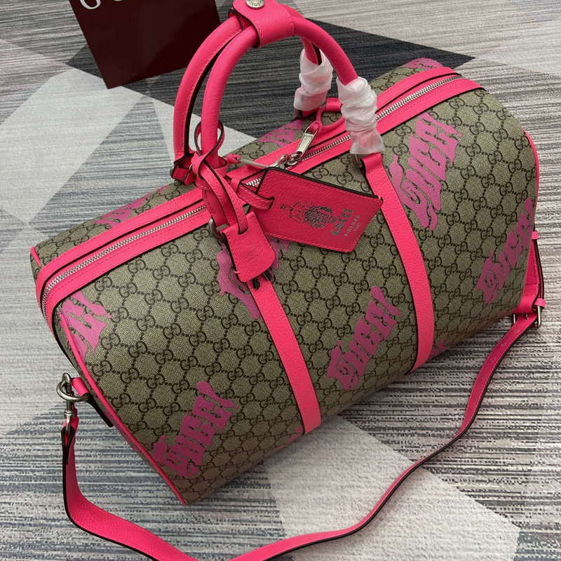 Gucci 834962 Medium Duffle Bag With Print Bright pink - Default Title - View 12