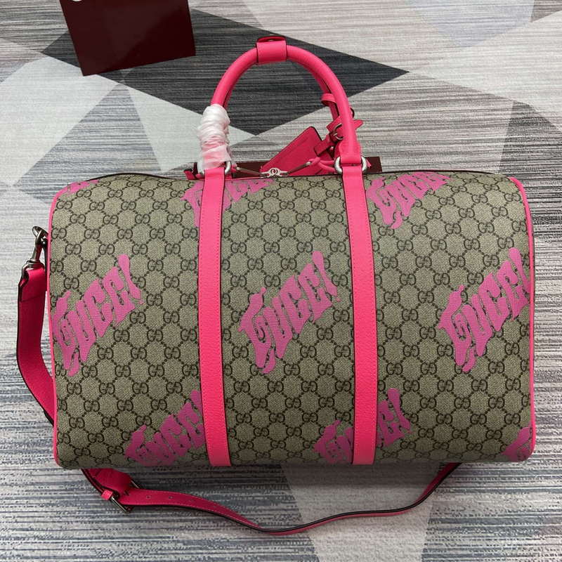 Gucci 834962 Medium Duffle Bag With Print Bright pink