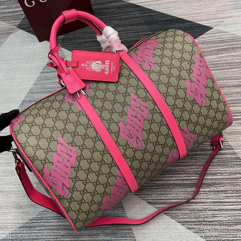 Gucci 834962 Medium Duffle Bag With Print Bright pink - Default Title - View 3
