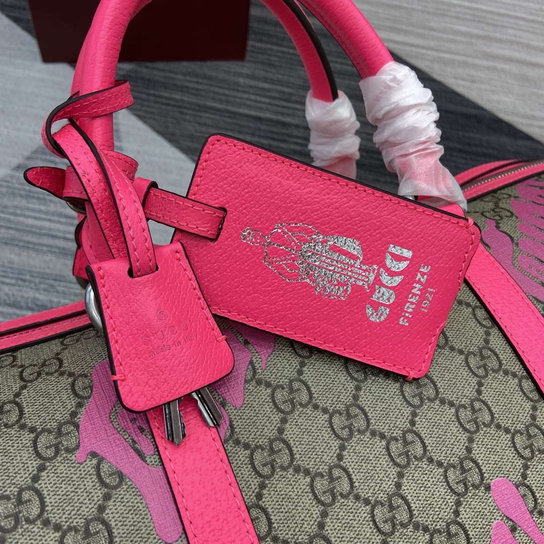 Gucci 834962 Medium Duffle Bag With Print Bright pink - Default Title - View 5