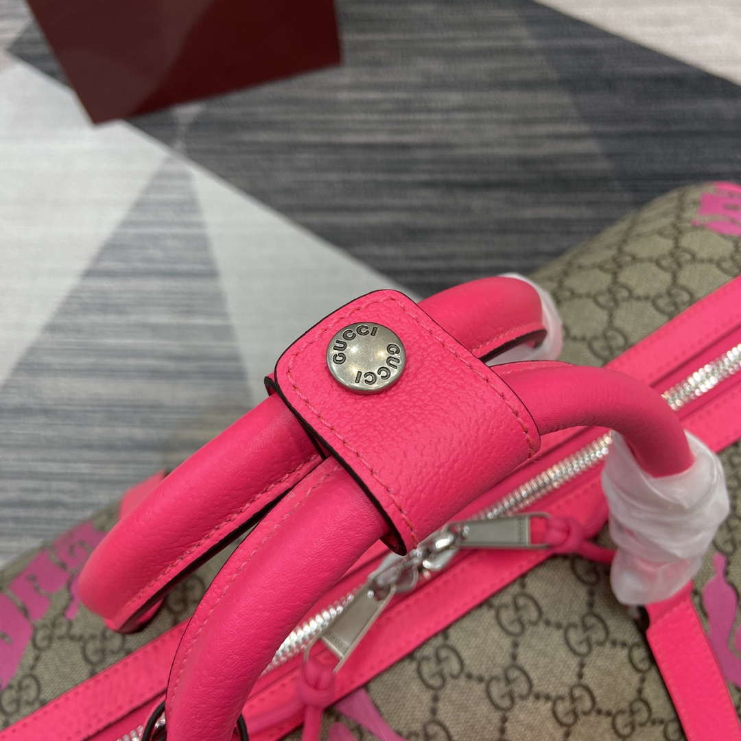 Gucci 834962 Medium Duffle Bag With Print Bright pink - Default Title - View 7