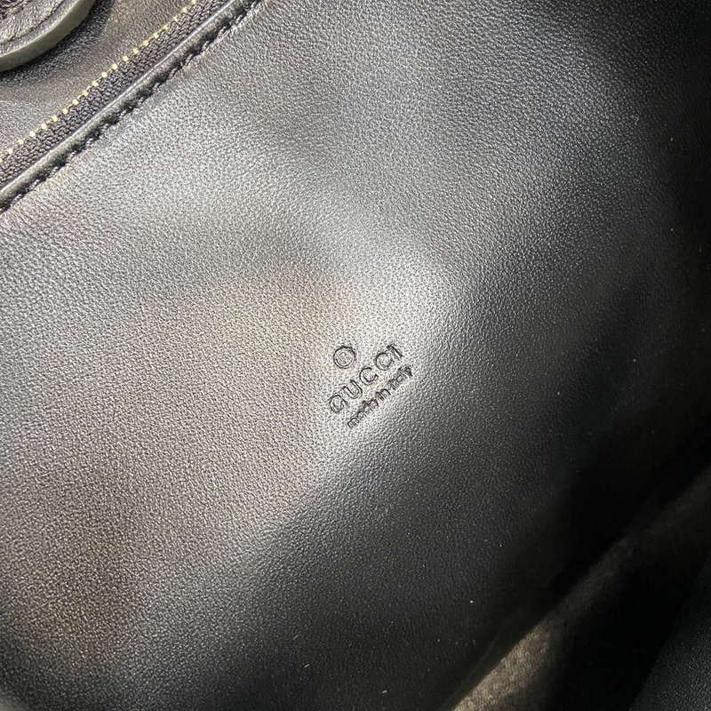 Gucci 834981 Gucci B medium Shoulder Bag Black Velvet Embossed