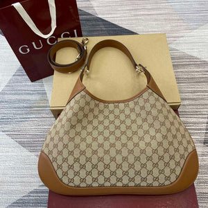 Gucci 834981 Gucci B Medium Shoulder Bag Brown Leather Trim - Default Title - View 1