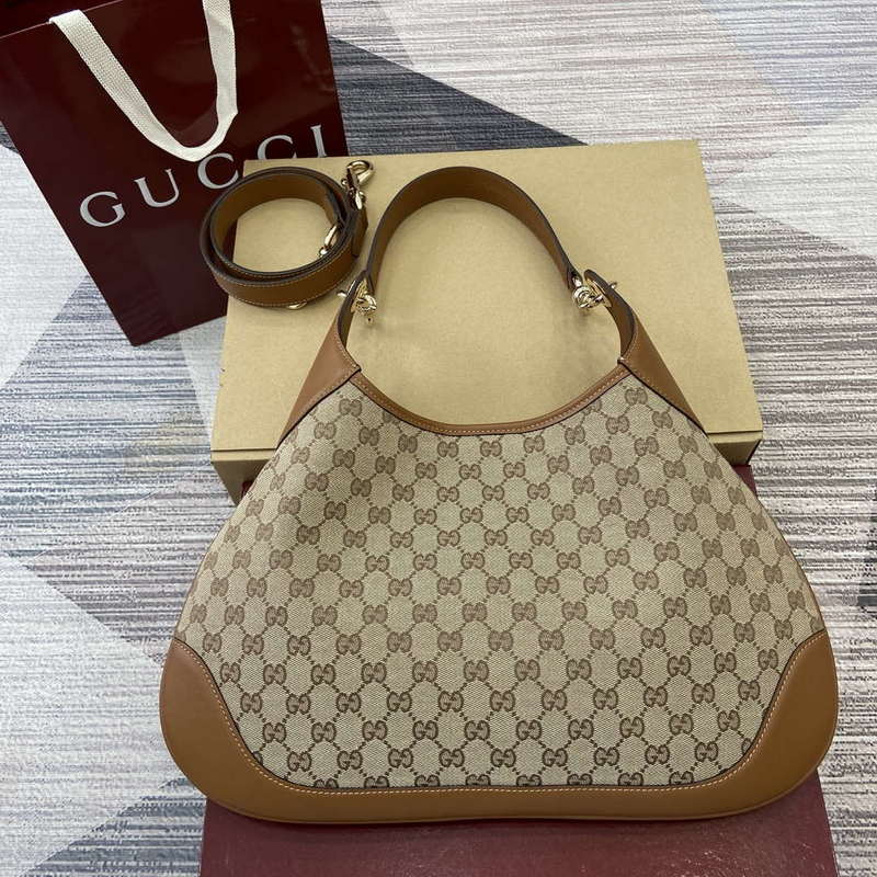 Gucci 834981 Gucci B Medium Shoulder Bag Brown Leather Trim - Default Title - View 1