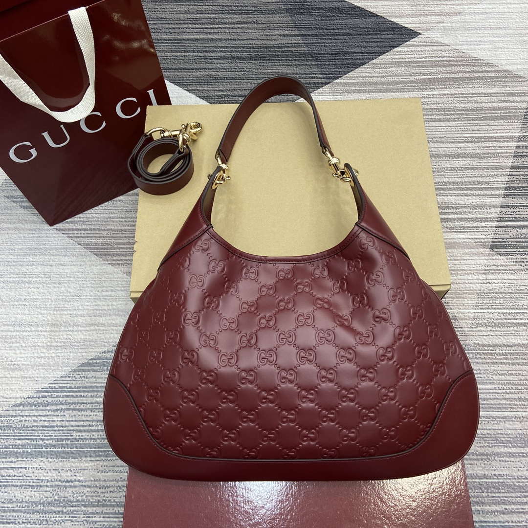 Gucci 834981 Gucci B medium Shoulder Bag Red Leather - Default Title - View 1