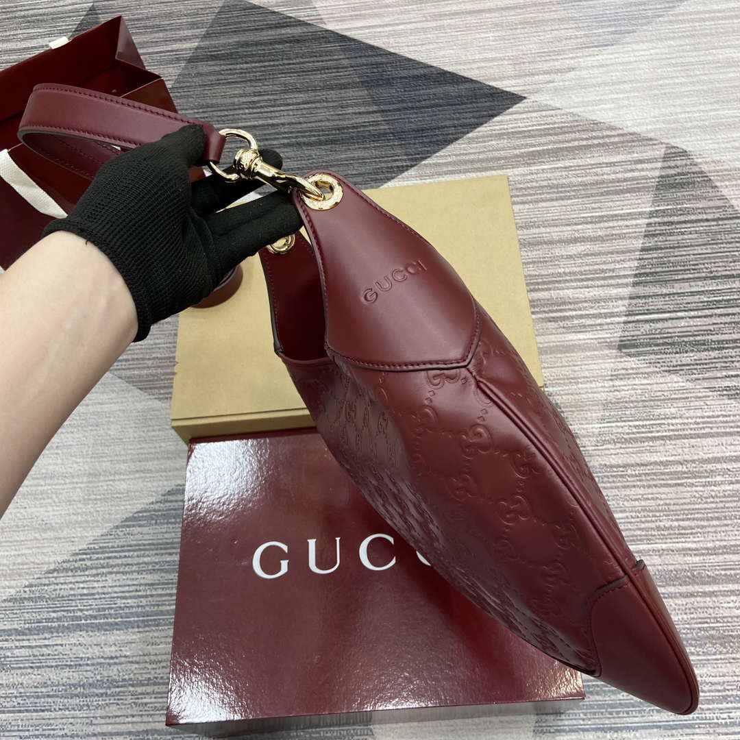 Gucci 834981 Gucci B medium Shoulder Bag Red Leather - Default Title - View 3
