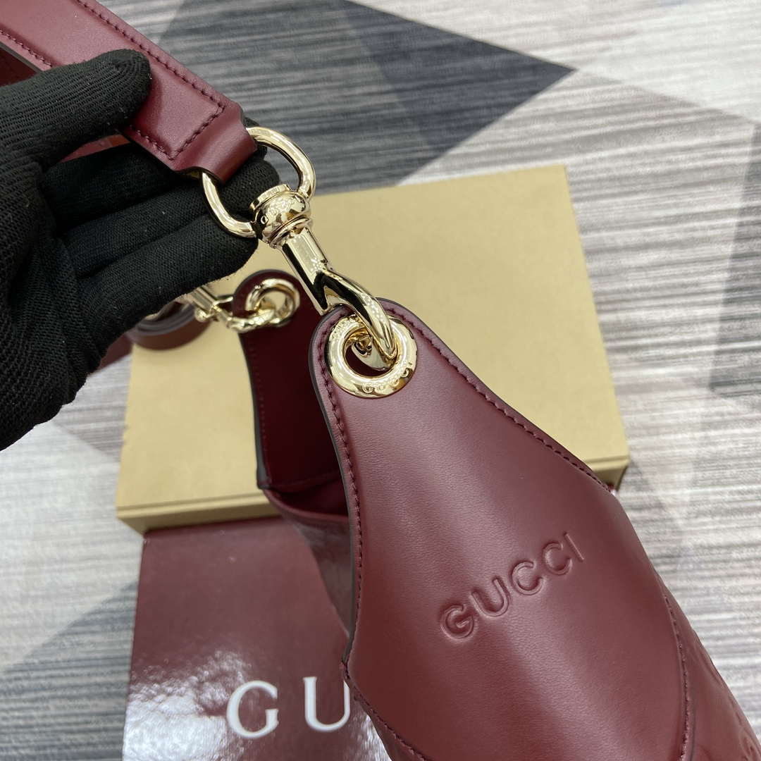 Gucci 834981 Gucci B medium Shoulder Bag Red Leather - Default Title - View 4