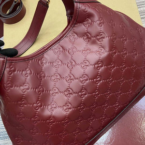 Gucci 834981 Gucci B medium Shoulder Bag Red Leather - Default Title - View 6