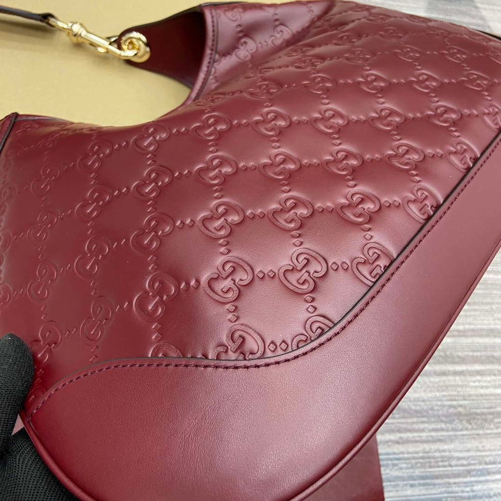 Gucci 834981 Gucci B medium Shoulder Bag Red Leather