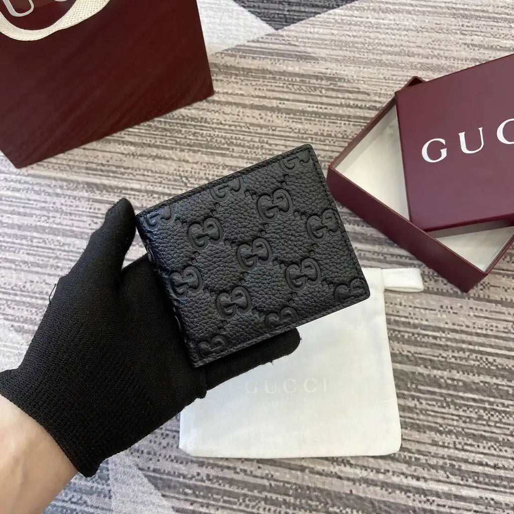 Gucci 835002 Gucci Imprint coin wallet Black