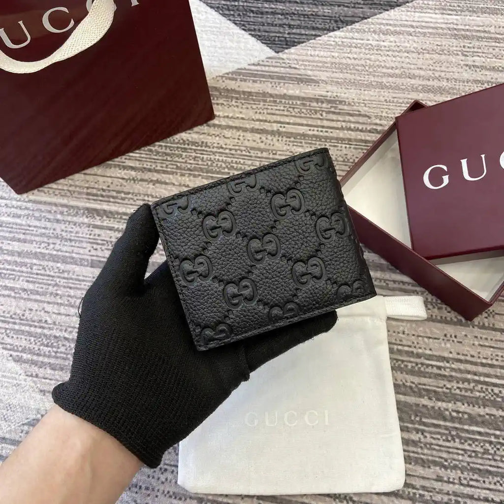 Gucci 835002 Gucci Imprint coin wallet Black