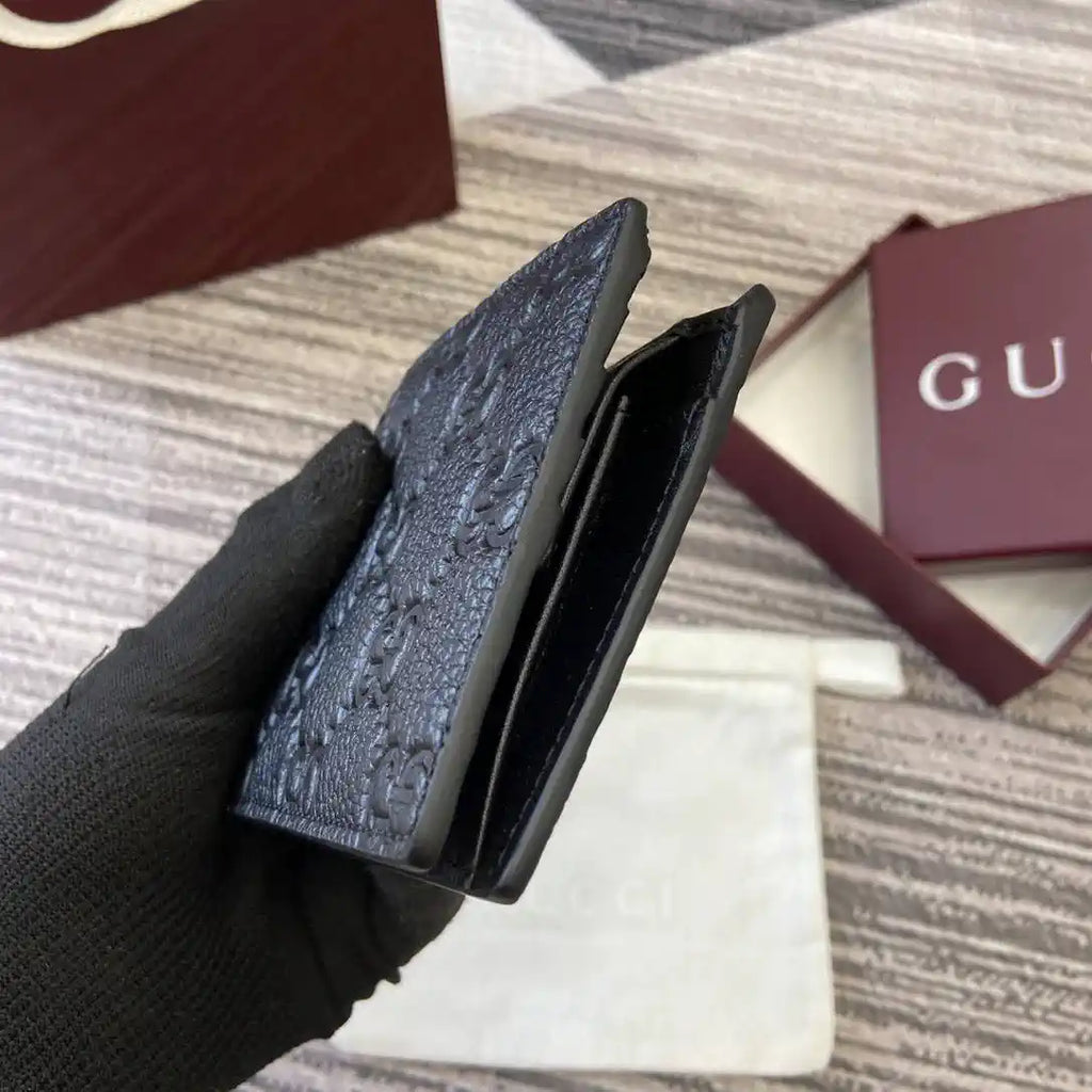 Gucci 835002 Gucci Imprint coin wallet Black