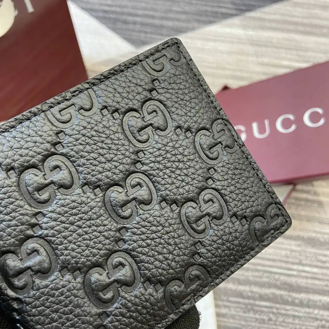 Gucci 835002 Gucci Imprint coin wallet Black