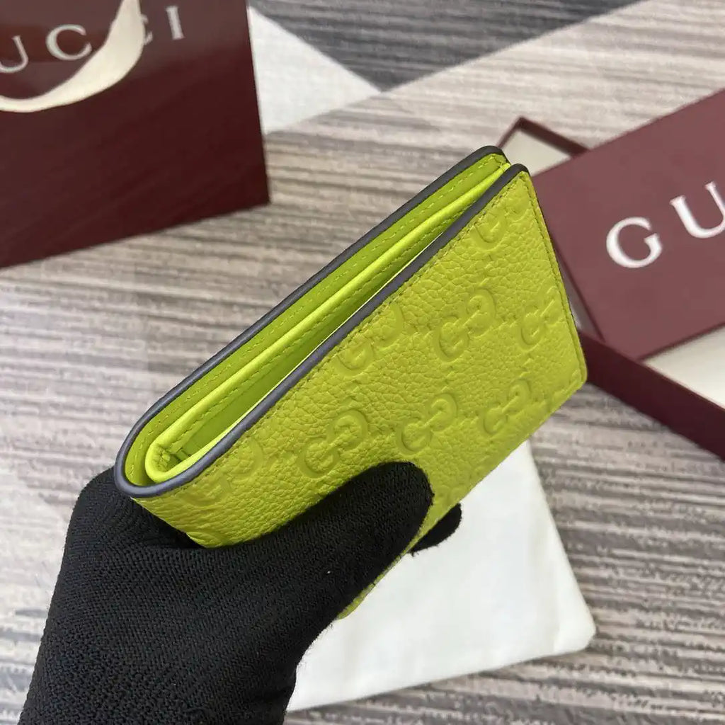 Gucci 835002 Gucci Imprint coin wallet Green