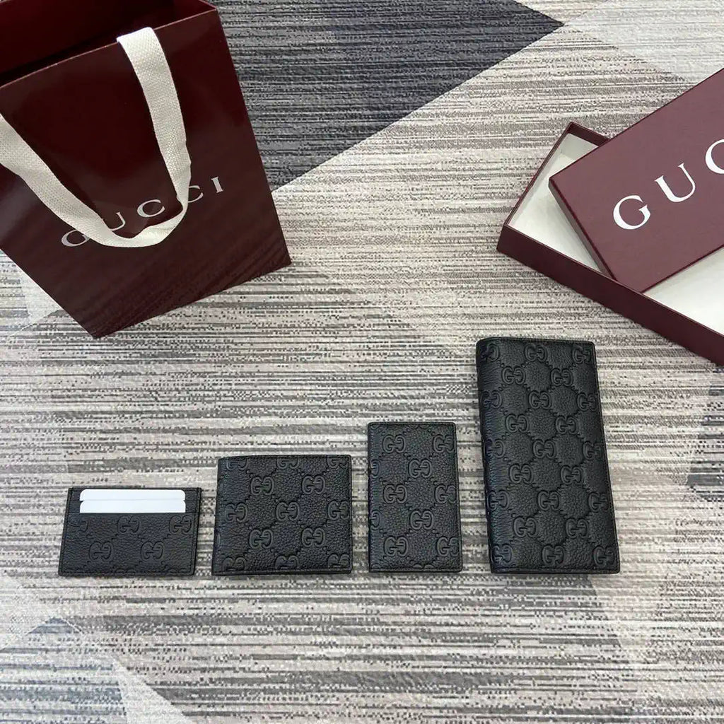 Gucci 835003 Gucci Imprint zip around wallet Black