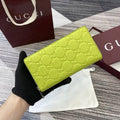 Gucci 835003 Gucci Imprint zip around wallet Green