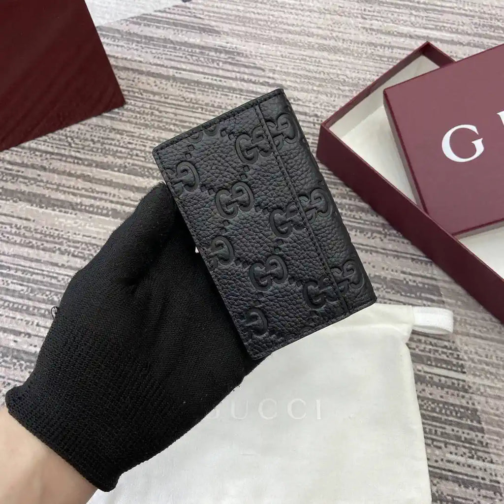 Gucci 835011 Gucci Imprint long card case Black