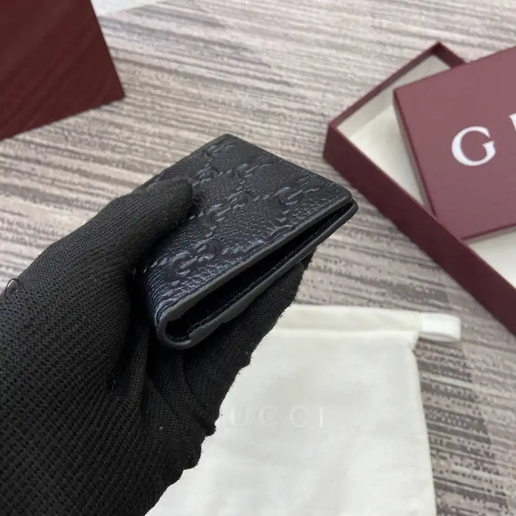 Gucci 835011 Gucci Imprint long card case Black