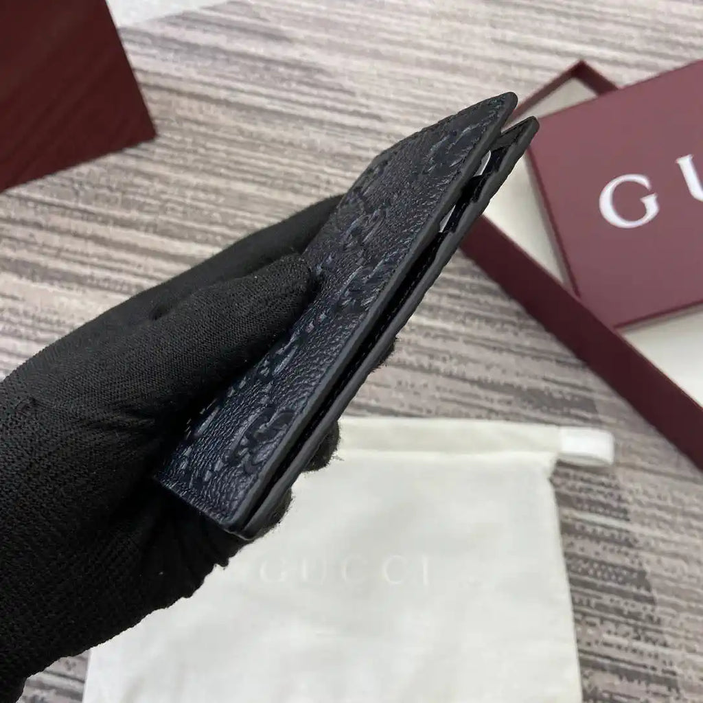 Gucci 835011 Gucci Imprint long card case Black