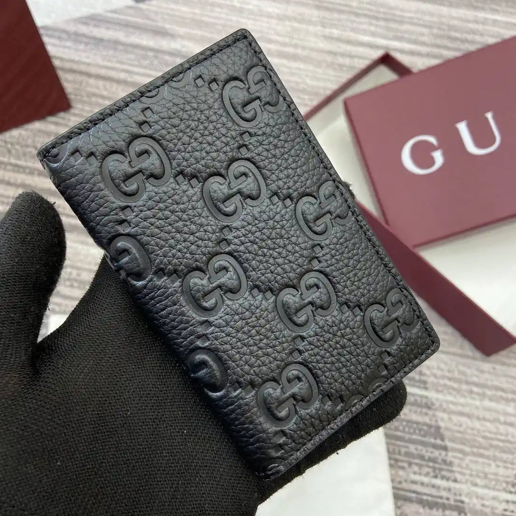 Gucci 835011 Gucci Imprint long card case Black