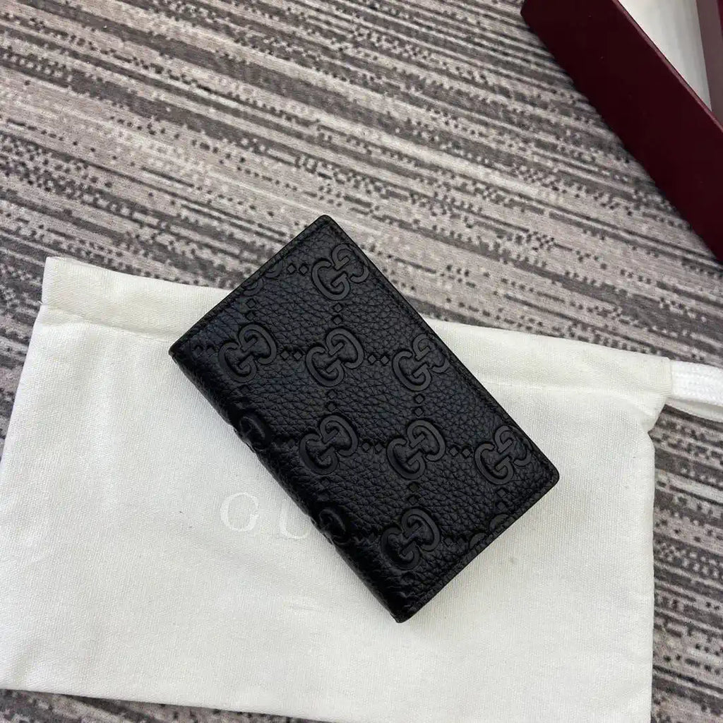 Gucci 835011 Gucci Imprint long card case Black