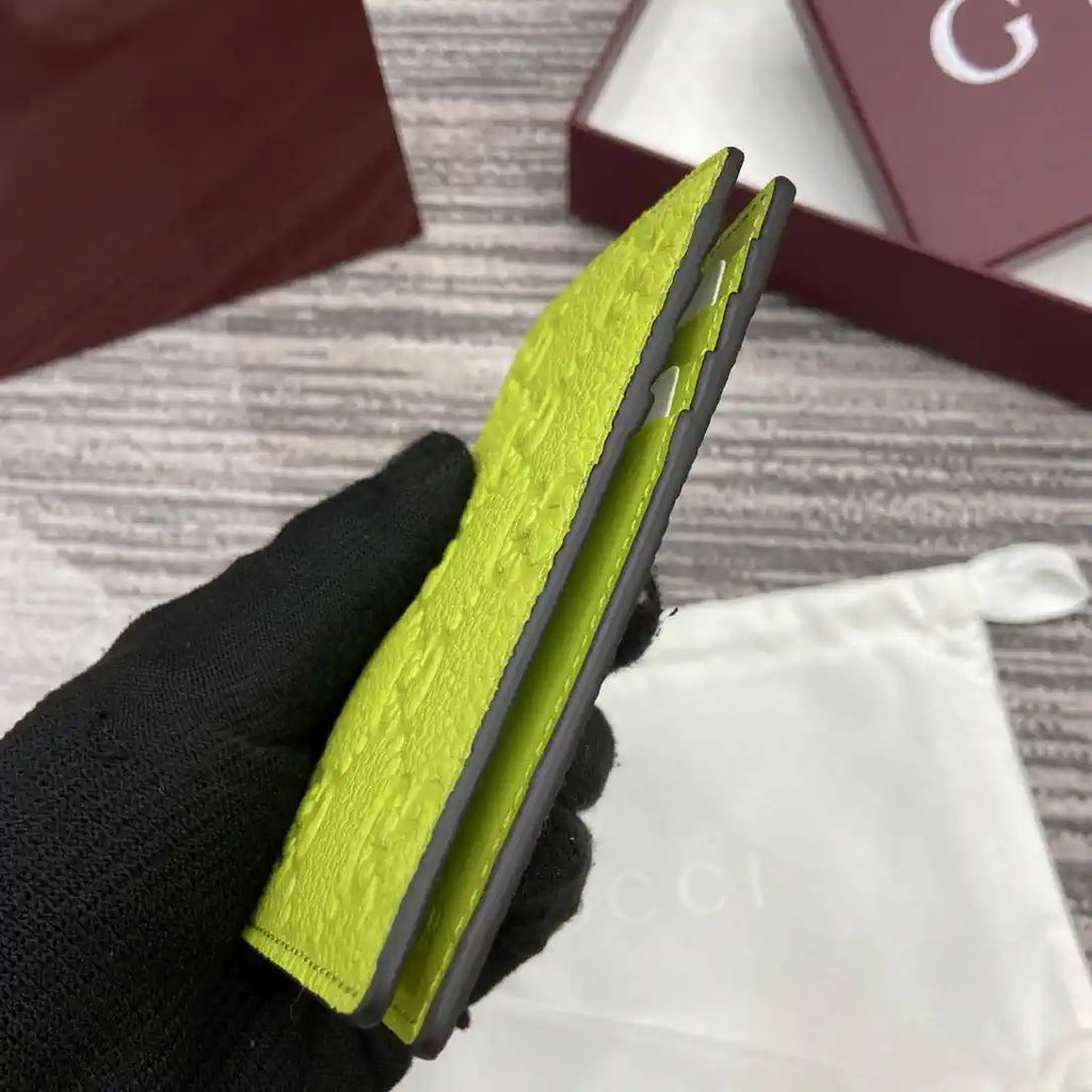 Gucci 835011 Gucci Imprint long card case Green