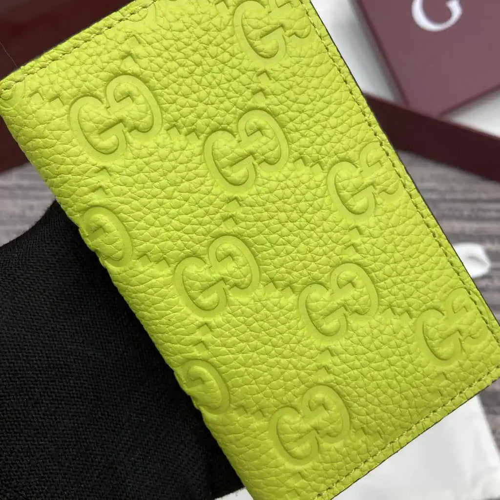 Gucci 835011 Gucci Imprint long card case Green