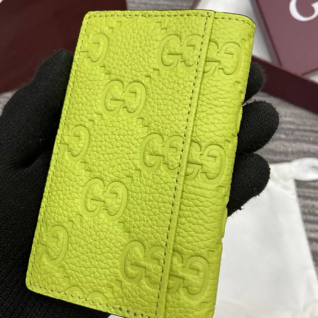 Gucci 835011 Gucci Imprint long card case Green