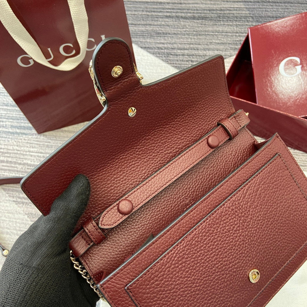 Gucci 837373 Dionysus Wallet On Chain Anchora Red