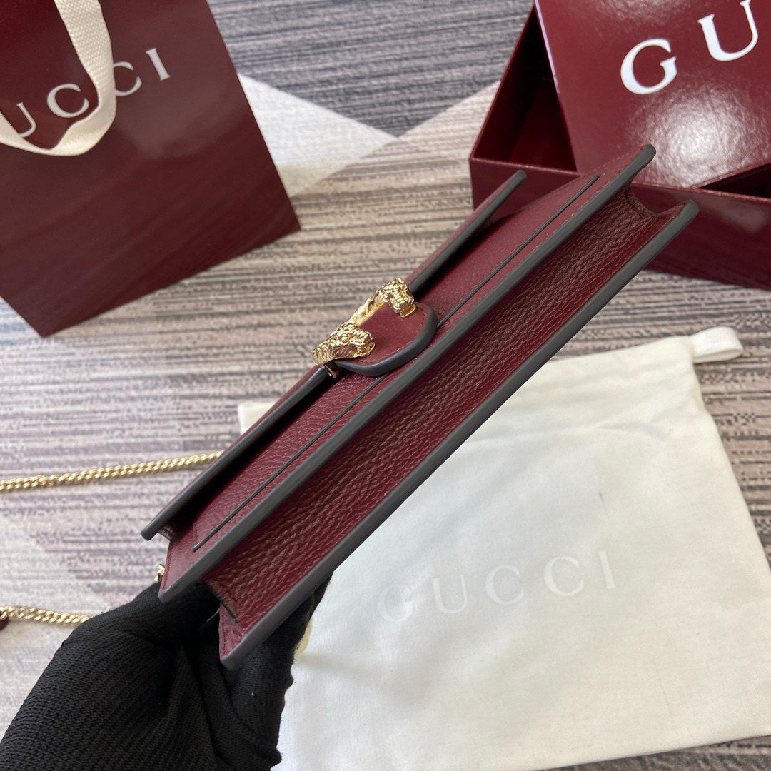 Gucci 837373 Dionysus Wallet On Chain Anchora Red