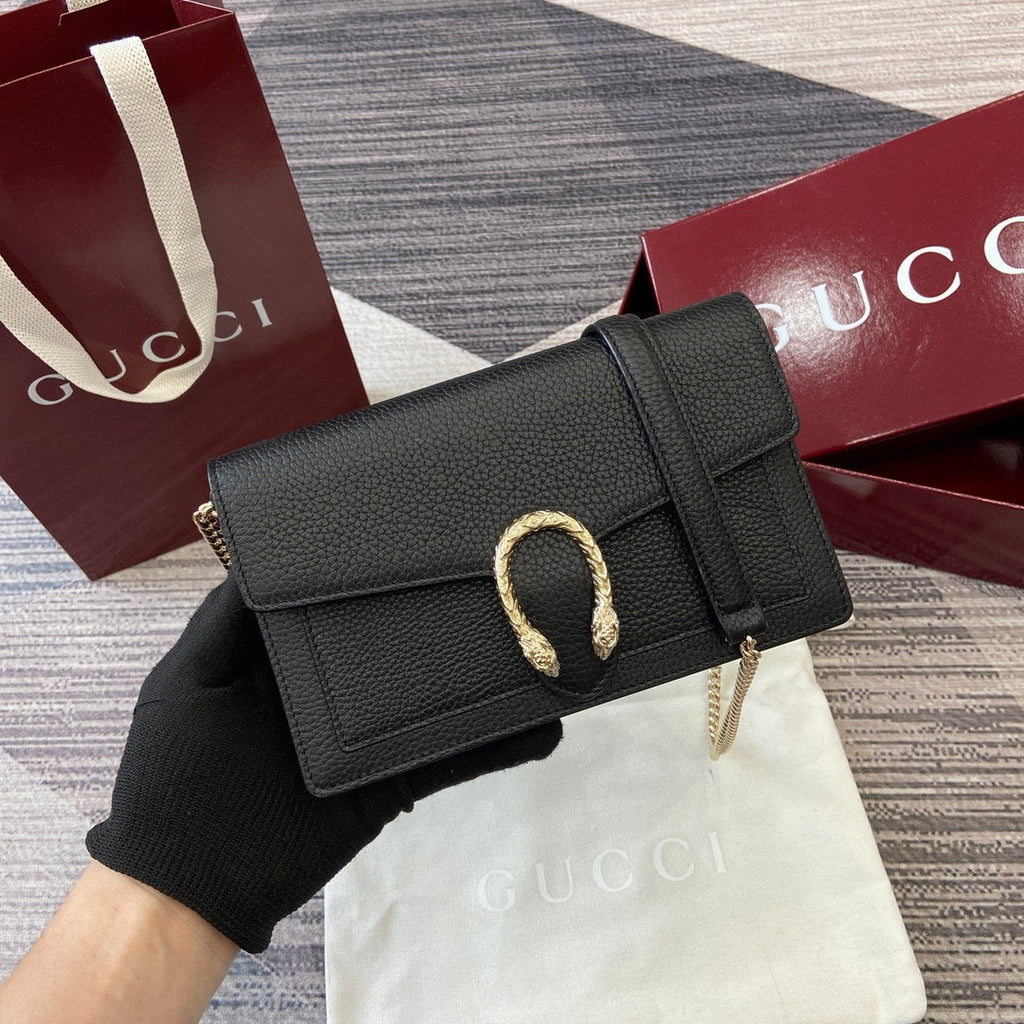 Gucci 837373 Dionysus Wallet On Chain Black