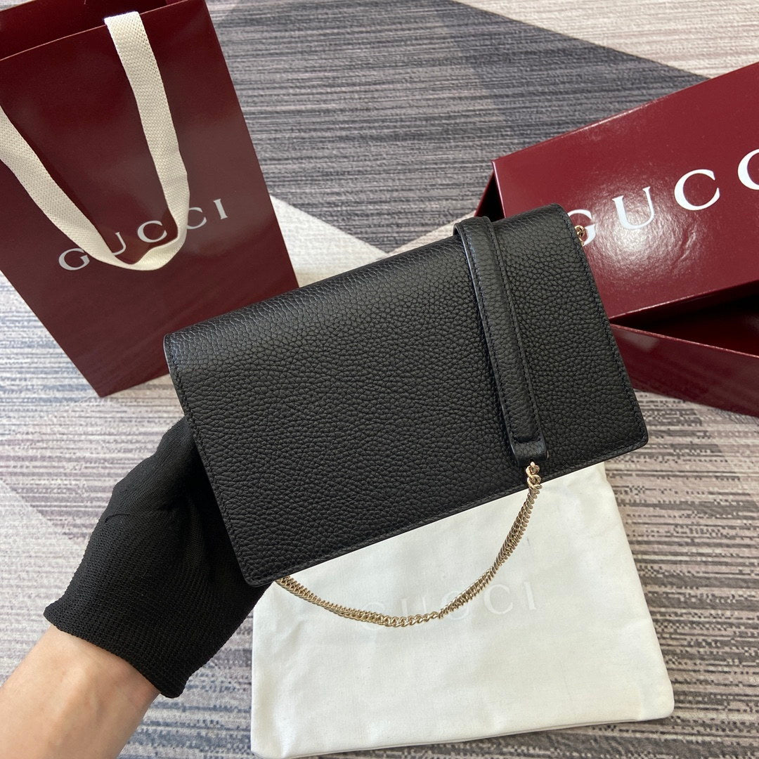Gucci 837373 Dionysus Wallet On Chain Black