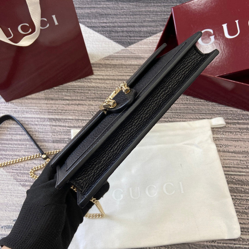Gucci 837373 Dionysus Wallet On Chain Black