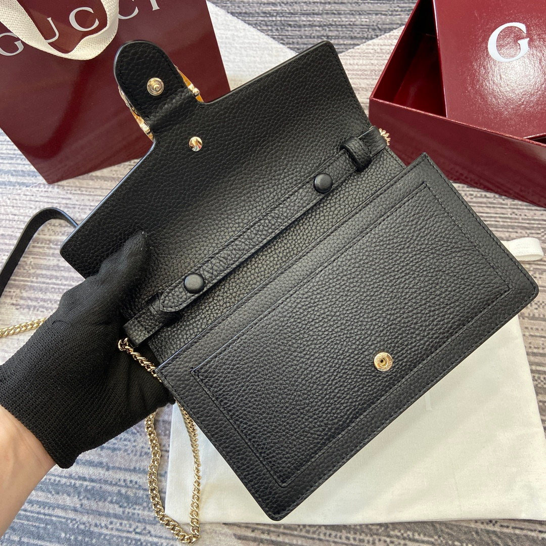 Gucci 837373 Dionysus Wallet On Chain Black