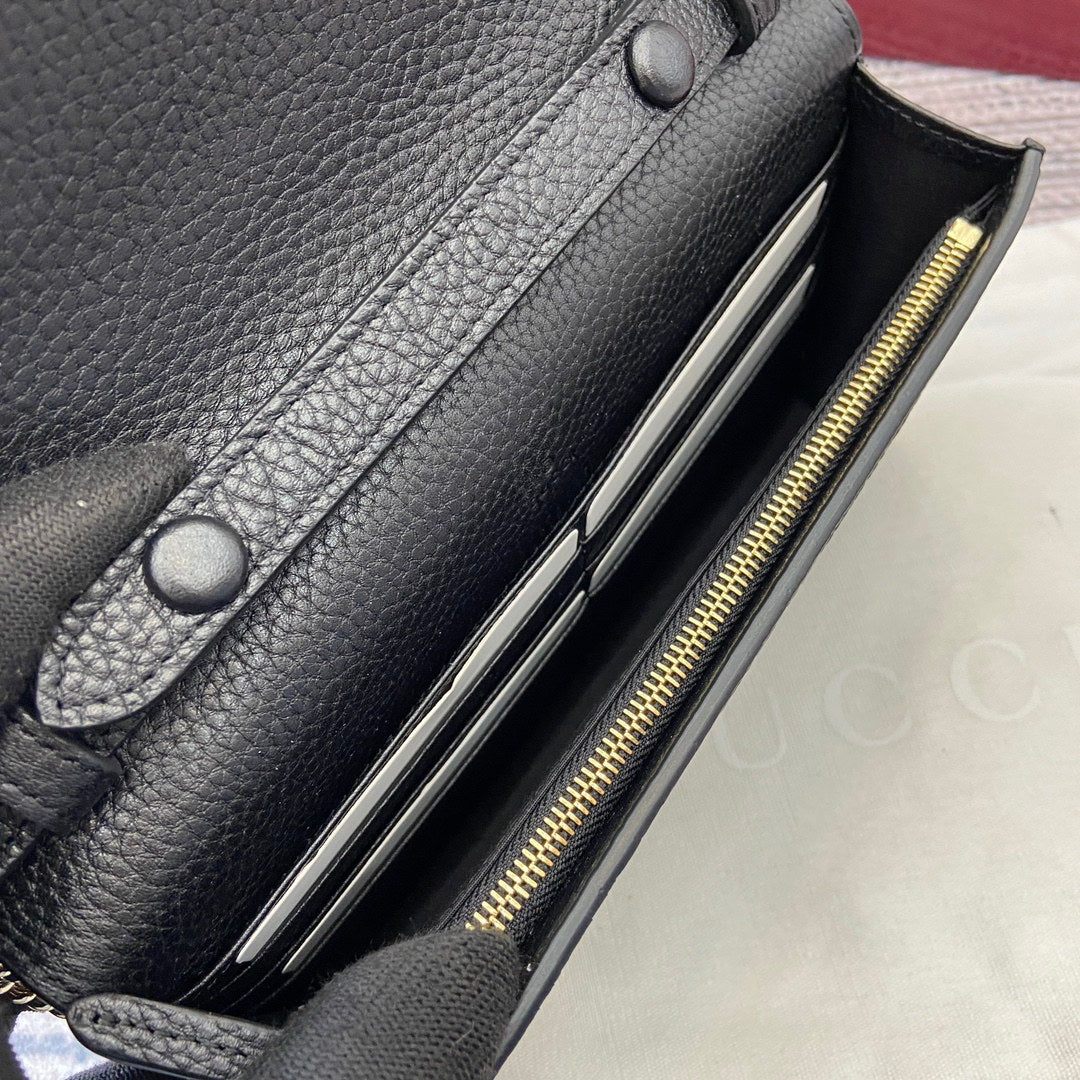 Gucci 837373 Dionysus Wallet On Chain Black