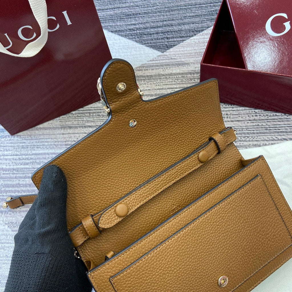 Gucci 837373 Dionysus Wallet On Chain Brown